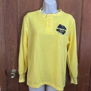 Ditch Plains Boys Yellow Ribbed Long Sleeve Shirt Size 10-12